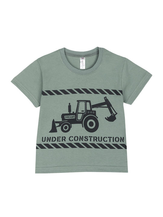 Dreams by Joyce Παιδική Πιτζάμα Καλοκαιρινή Χακί Under Construction