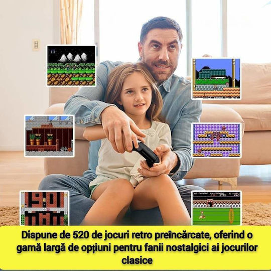 P5 Siks Portable Video Game Console 520 Retro Games 320x240 Resolution Display Av Output Usb Charging 1020mah White