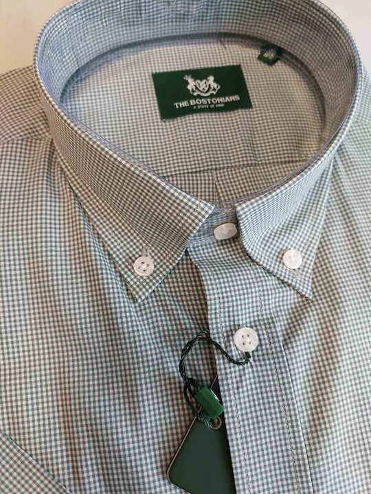 Short Sleeve Shirt Regular Fit Checked Green