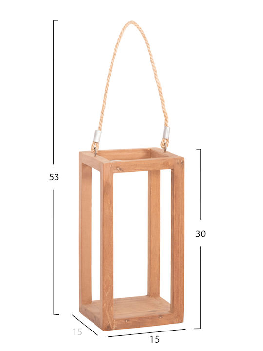 HomeMarkt Christmas Wood Beige Lantern 30x15cm