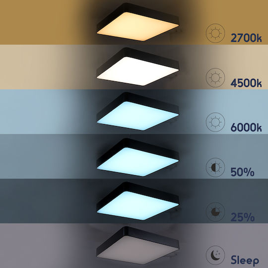 GloboStar Kamala Pendant LED Panel 67W with Warm White Light