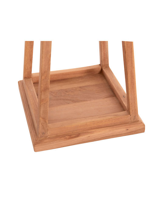 HomeMarkt Φαναράκι Ξύλινο Επιτραπέζιο Μπεζ 25x25x39εκ.