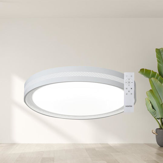 Lightex Leuchte Deckenleuchte Weiß mit Integrierter LED und Fernbedienung