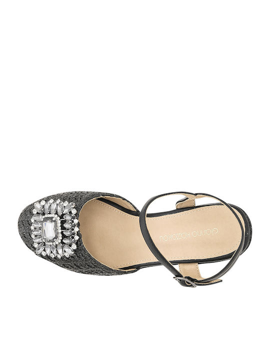 Erla Women's Fabric Platform Espadrilles Black