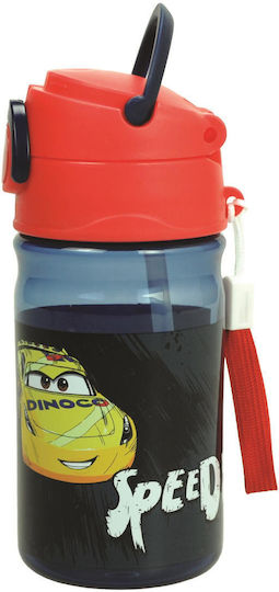 Gim Cars Kids Water Bottle Plastic with Straw Red 350ml