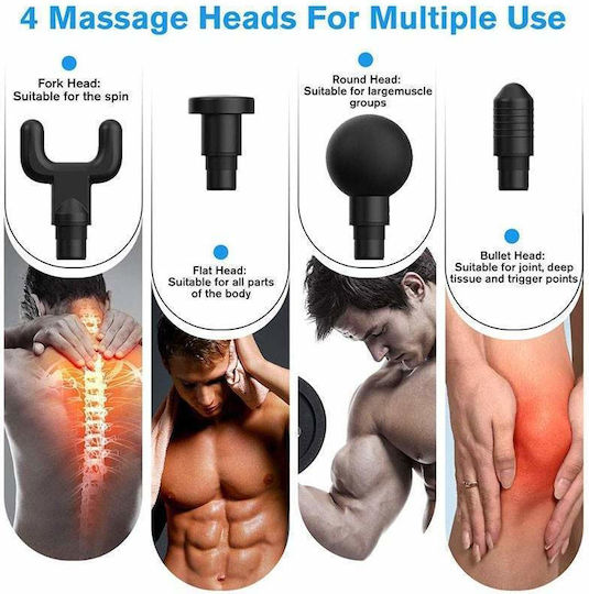 Waffe Massage für den Körper mit Vibration und Heizfunktion Schwarz