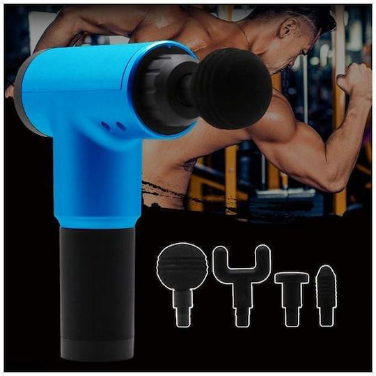 Gun Massage for the Body with Vibration and Heating Function Blue