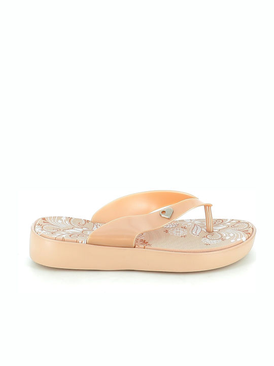 Frauen Flip Flops in Beige Farbe
