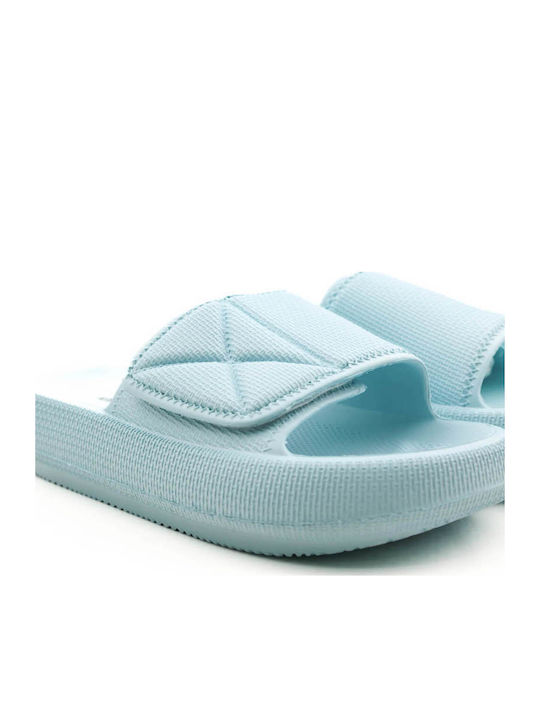 Slides Șlapi Damă Culoare Azuriu Cu Baretă Reglabilă