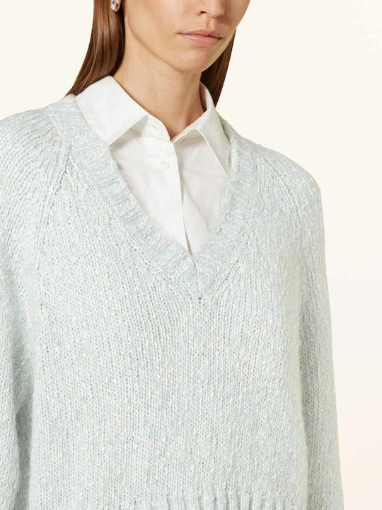 Damen Kurz Pullover Baumwolle Mint