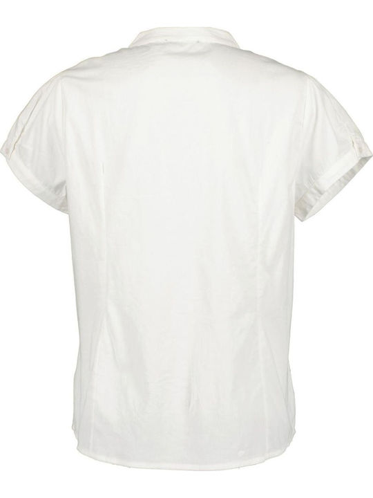Kurzärmelig Damen Hemd White