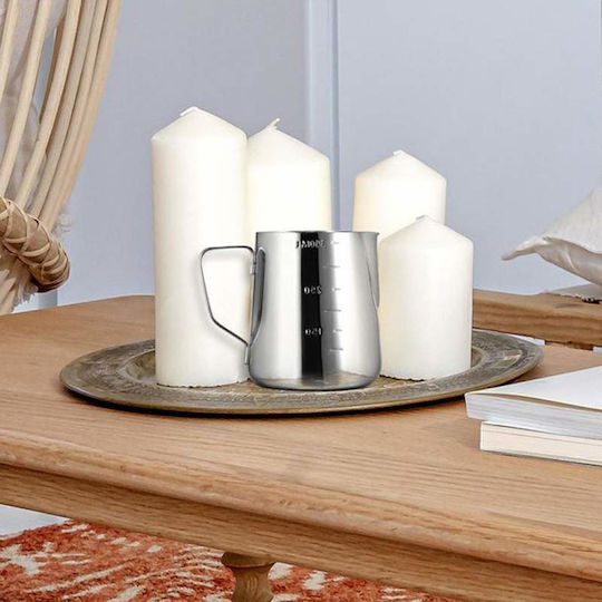Siks Cana Gradată pentru Lapte, Pitcher pentru Spumare Lapte, Stil Barista Cappuccino, Mâner, 350 ml, Oțel Inoxidabil