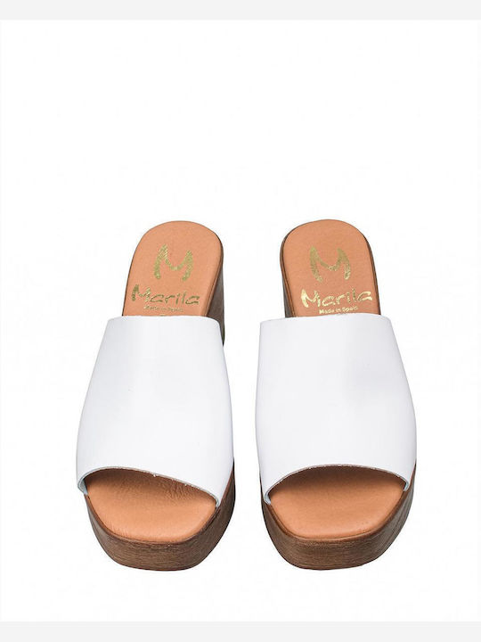 Mules with Heel in White Color