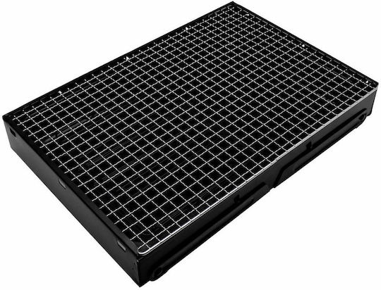 Portable Stainless Steel Charcoal Grill 44x30.5cm Black Tl-372