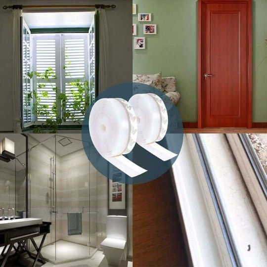 Set 2 benzi de etanșare din silicon Siks ușă fereastră cabină de duș transparent 25 mm x 1,8 m + 45 mm x 1,8 m