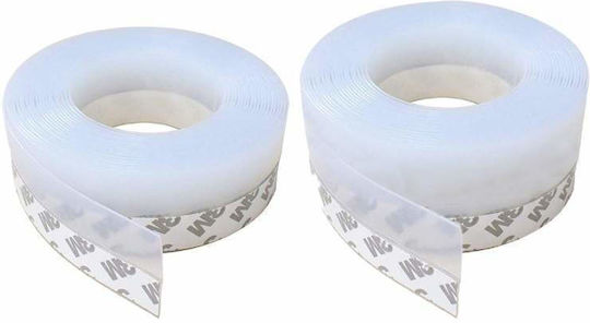 Set 2 benzi de etanșare din silicon Siks ușă fereastră cabină de duș transparent 25 mm x 1,8 m + 45 mm x 1,8 m