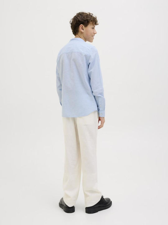 Kids Shirt Long Sleeve Linen Light Blue BREEZE