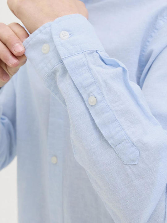 Kids Shirt Long Sleeve Linen Light Blue BREEZE