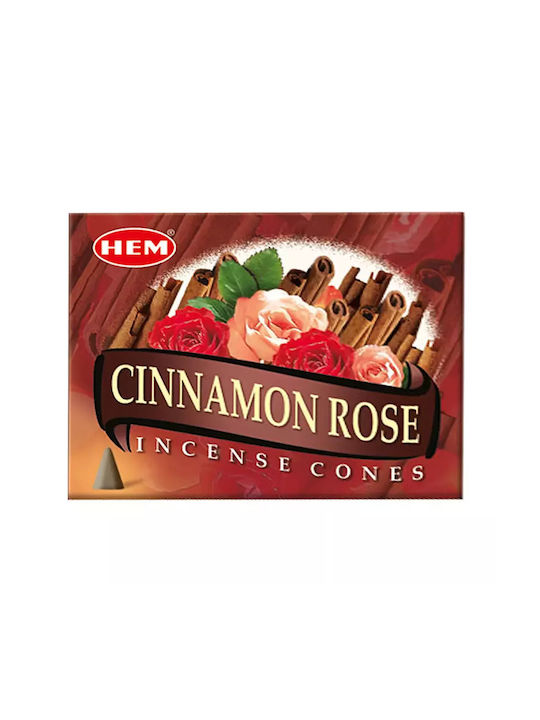 Αρωματικοί Κώνοι Hem Κανέλα Τριαντάφυλλο Cinnamon Rose Cones 10τμχ