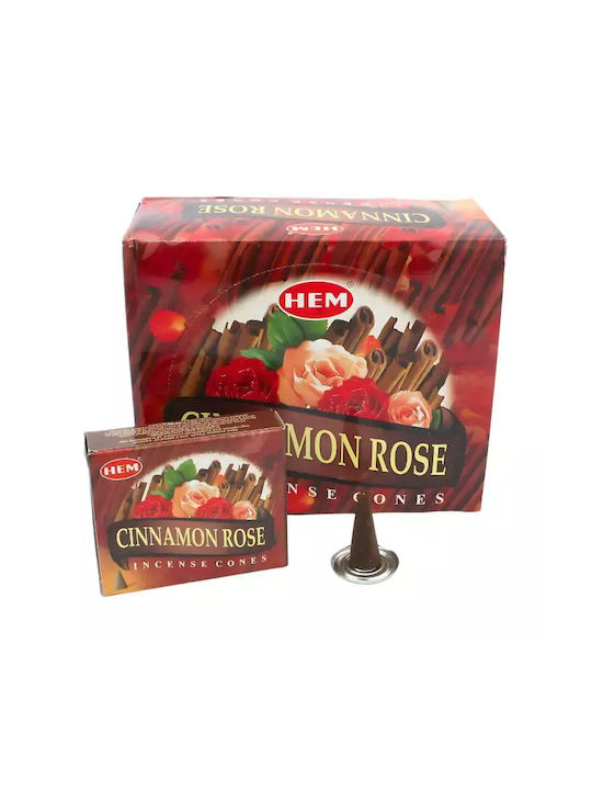 Αρωματικοί Κώνοι Hem Κανέλα Τριαντάφυλλο Cinnamon Rose Cones 10τμχ