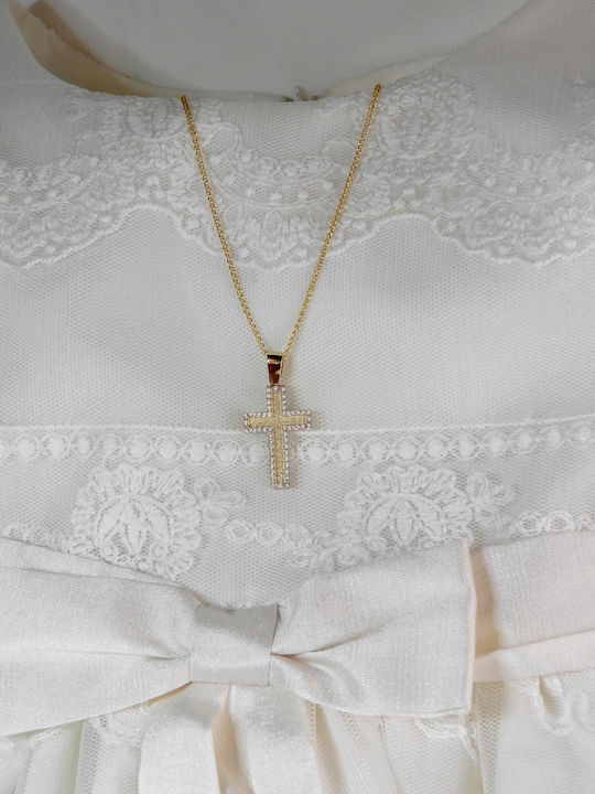 Polytimo Women's Gold Cross 14K with Chain