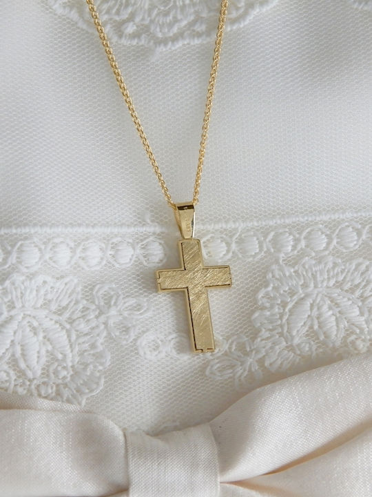 Polytimo Women's Gold Cross 14K with Chain