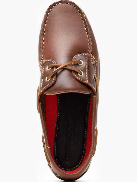 Δερμάτινα Ανδρικά Boat Shoes σε Ταμπά Χρώμα