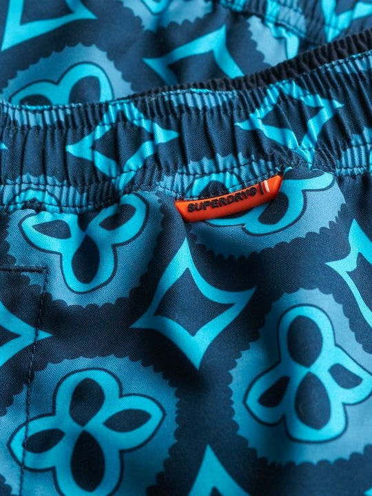 D3 Ovin Men's Swimwear Shorts Blue with Patterns