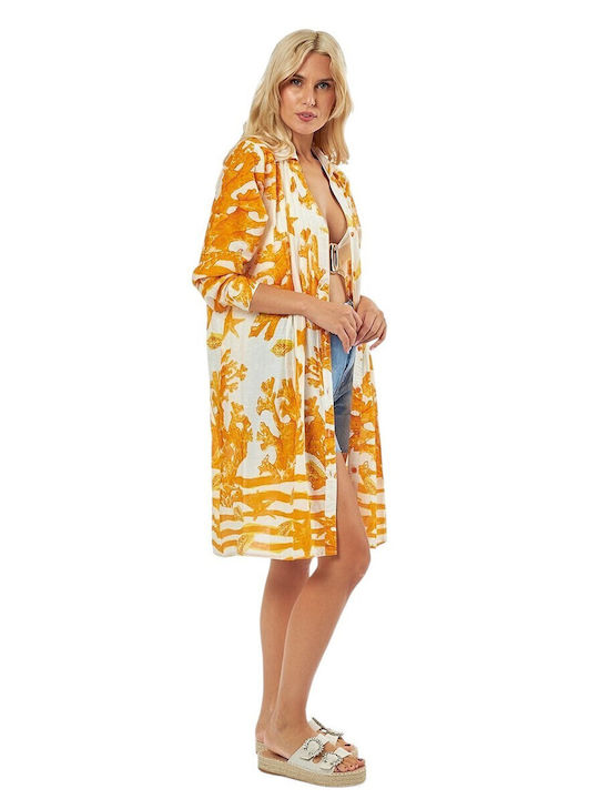 Damen Kaftan-Shirt Verde 53-0073 Senfgelb Senfgelb
