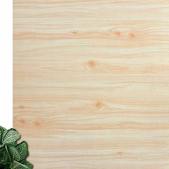 3d Self-adhesive Wallpaper Siks Wood Relief Model Light Wood Modern Design Water-resistant Easy To Clean Dimensions 77 X