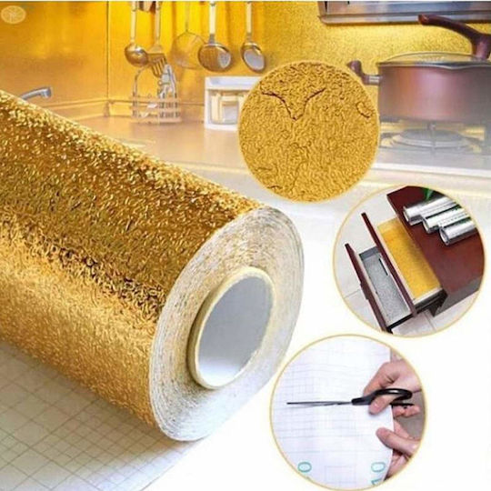 Siks Self-adhesive Aluminum Foil Kitchen Protection Water-resistant Gold 61 X 300 Cm