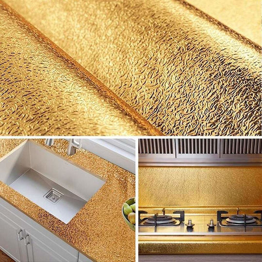 Siks Self-adhesive Aluminum Foil Kitchen Protection Water-resistant Gold 61 X 300 Cm