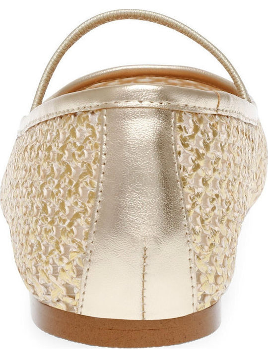 Majorca Damen Ballerinas mit Riemen in Gold Farbe