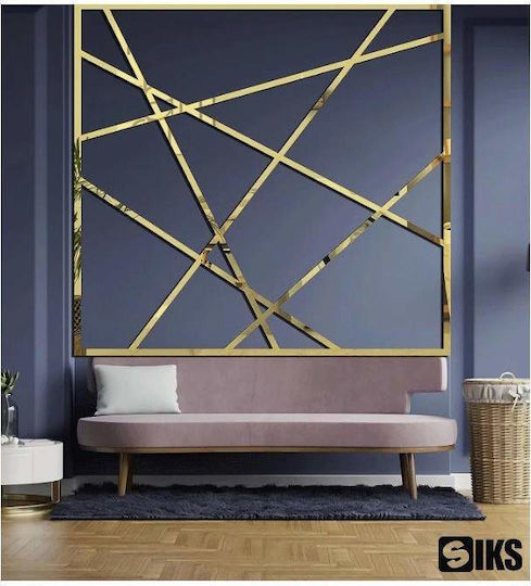 Set 10 Benzi Decorative Autoadezive Efect Oglindă Siks Realizate din Oțel Inoxidabil Nichelat Tip Rola Autocolant Perete Tavan Pardoseală Mobilier Design Dimensiune 200 X 1 Cm Rezistent la Apă Auriu