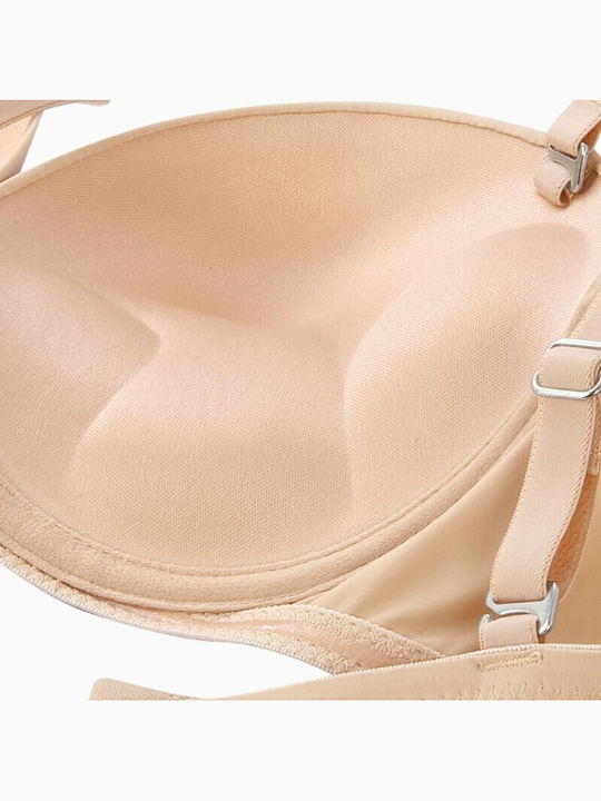 Beige Strapless Σουτιέν Push Up
