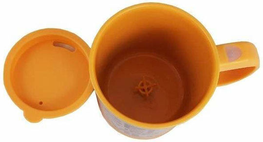 Κούπα Πλαστική με Καπάκι Πορτοκαλί 350ml