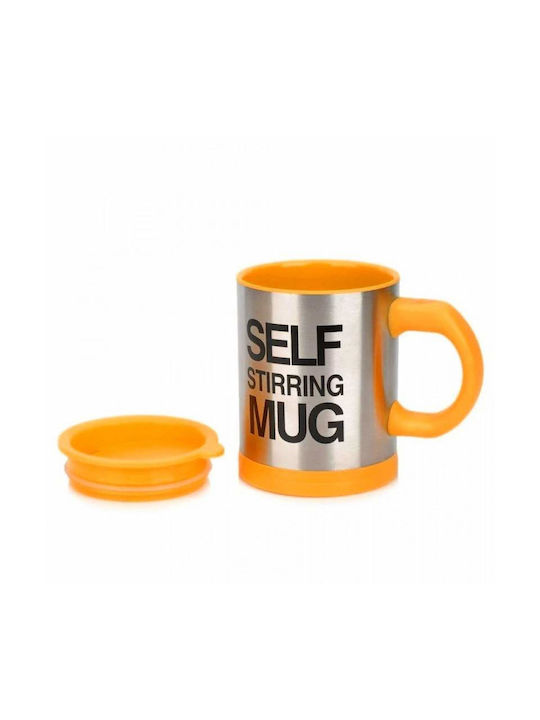 Mug Plastic with Lid Orange 350ml