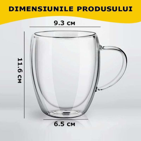 Κούπα Γυάλινη Διάφανη 350ml 4τμχ