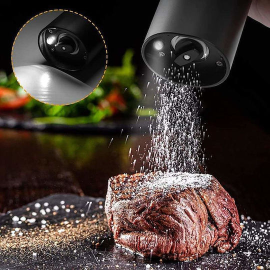 Elektrisch Gewürzmühlen Inox in Schwarz Farbe 5.5cm 2Stück