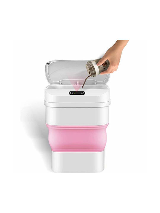 Coș De Gunoi Din Plastic Cu Senzor Alb 17lt
