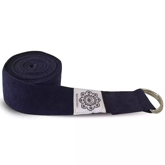 Yoga Strap D-ring Cotton Navy XL 270cmx4cm