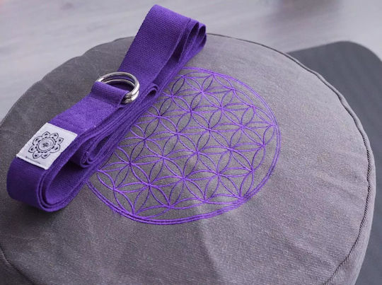 Yoga Strap Belt Yoga Pilates Strap D-ring Cotton Purple XL 270cmx4cm