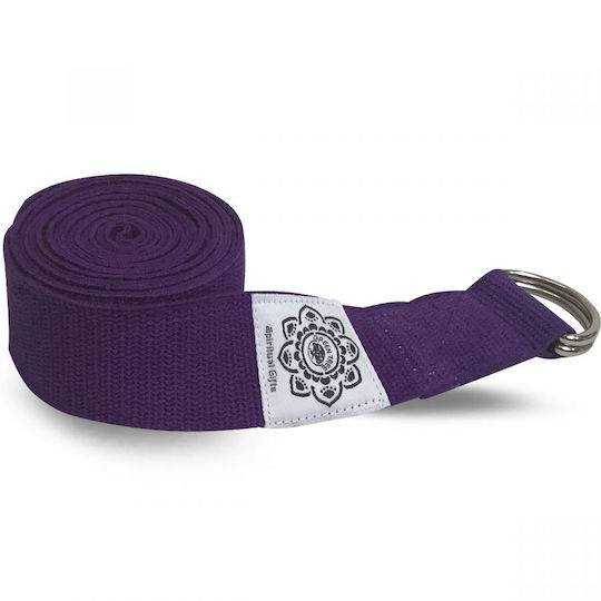 Yoga Strap Belt Yoga Pilates Strap D-ring Cotton Purple XL 270cmx4cm