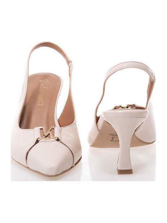 Leder Pumps Beige