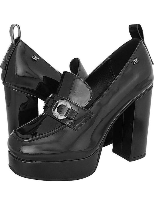 Women's Patent Leather Oxford Shoes Black