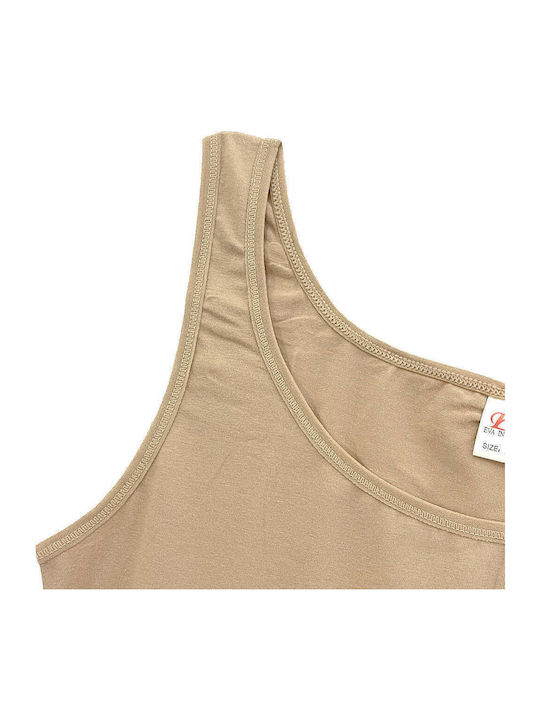 Mit Spaghetti-Träger Beige Damen T-Shirt