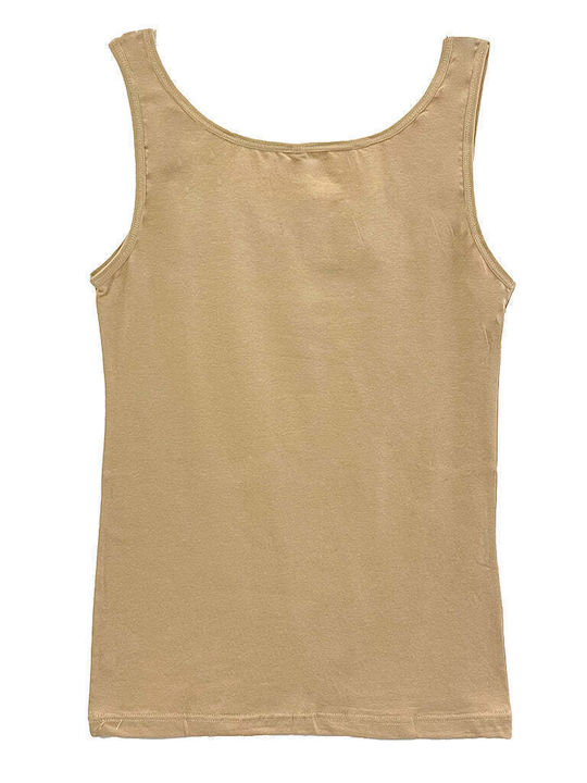 Mit Spaghetti-Träger Beige Damen T-Shirt