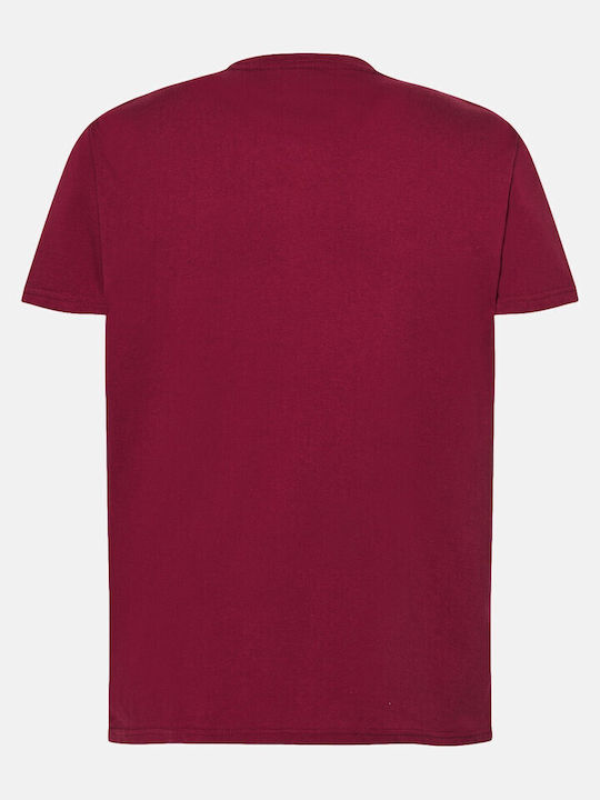 JHK Ανδρικό Διαφημιστικό T-shirt Κοντομάνικο Μπορντώ
