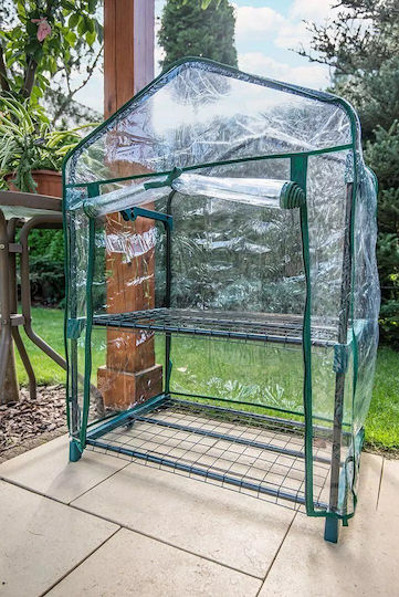 Neo Tools Seră Casa cu Cadru Metalic și Rafturi 69x49x95cm