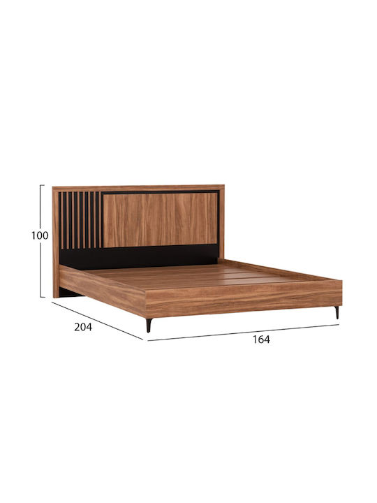 Schlafzimmer Set HARRY Natural Wood & Black 160x200cm 4Stück